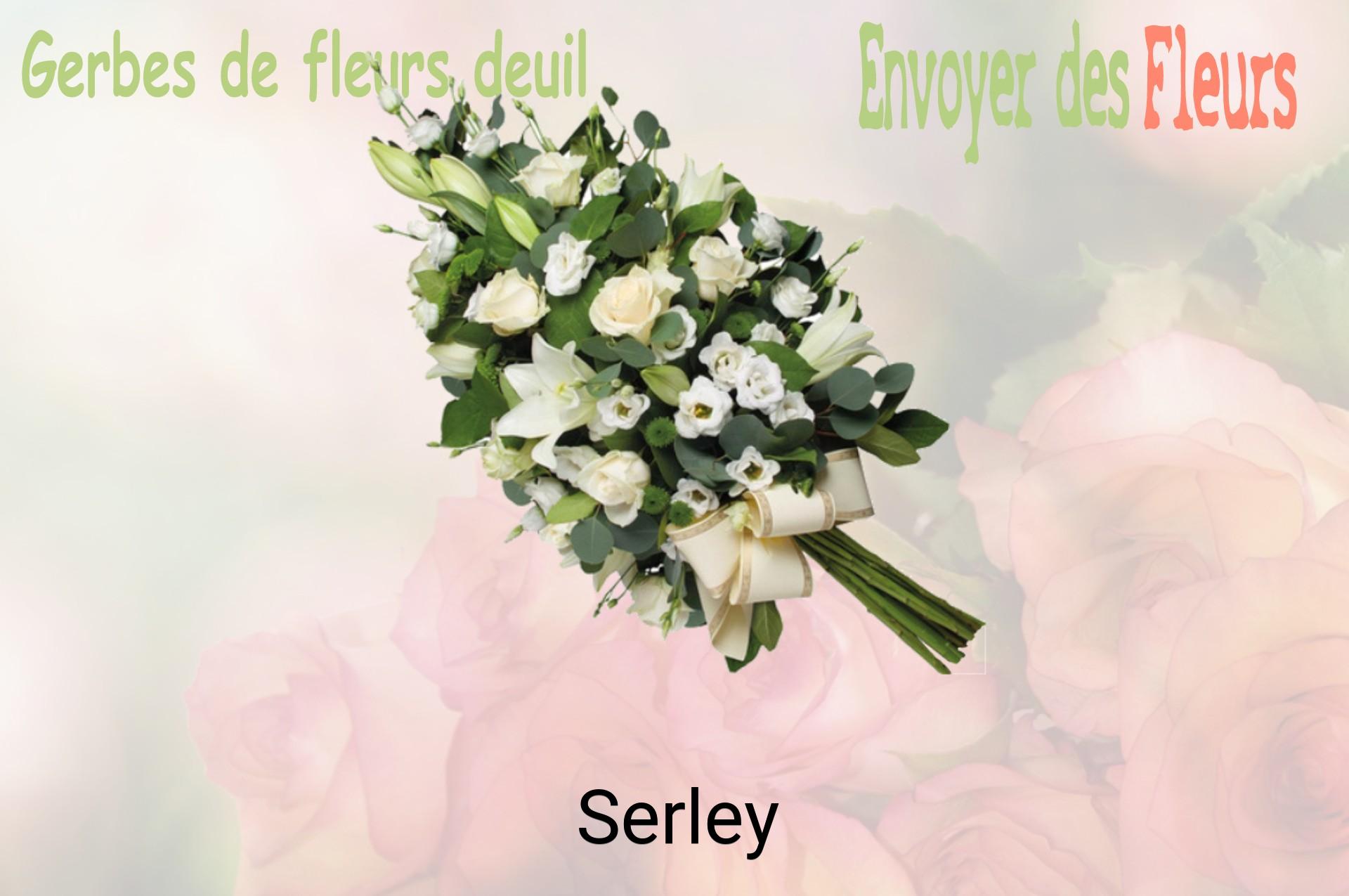Gerbe de fleurs de deuil livrée à Serley